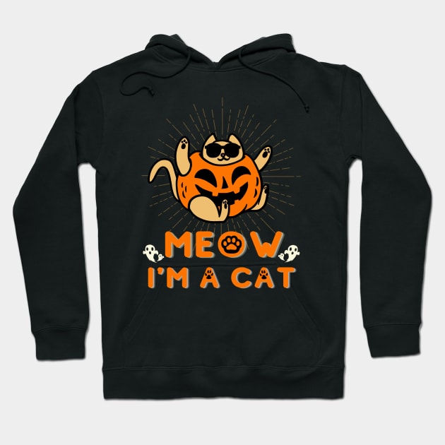 Meow I'm a cat, cat lover, cat halloween, cat pumpkins Hoodie by Lekrock Shop